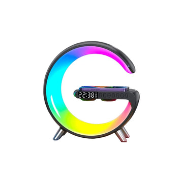 2388 Wireless Charger Lamp Speaker Clock Disco Light on Top